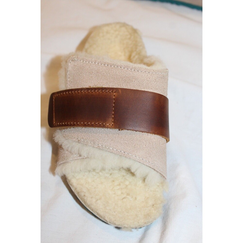 Birkenstock Kyoto‎ Teddy Kids Suede Sandals Shearling Lined BEIGE - Picture 5 of 6